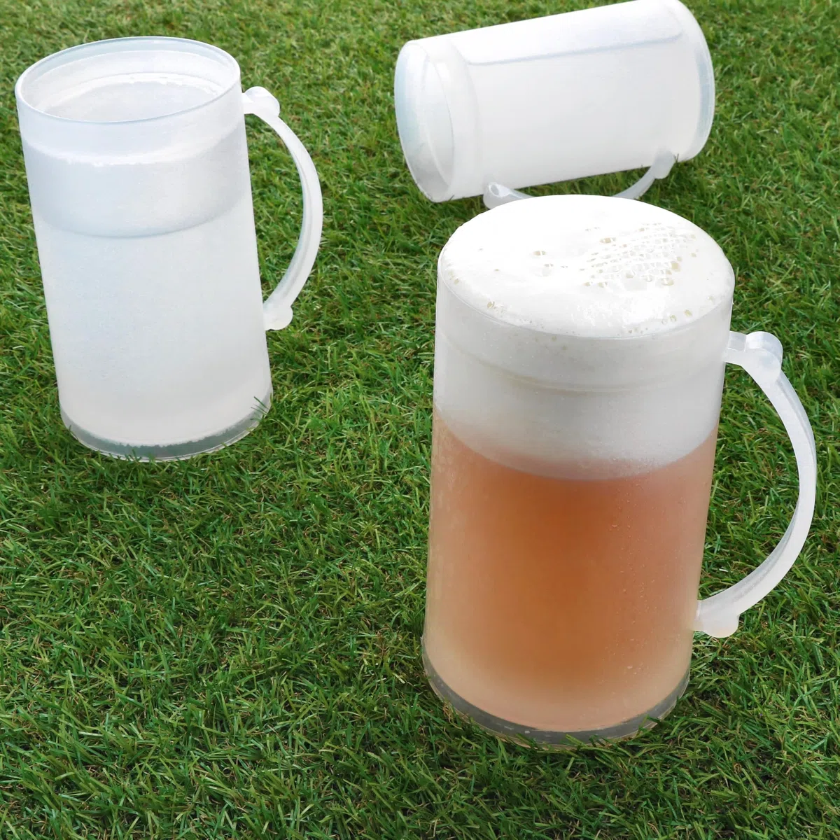 MamboCat ToGo - Set di 6 boccali da birra in plastica, 0,4 l, con manico, per campeggio, attività all'aperto, picnic, idea regalo
