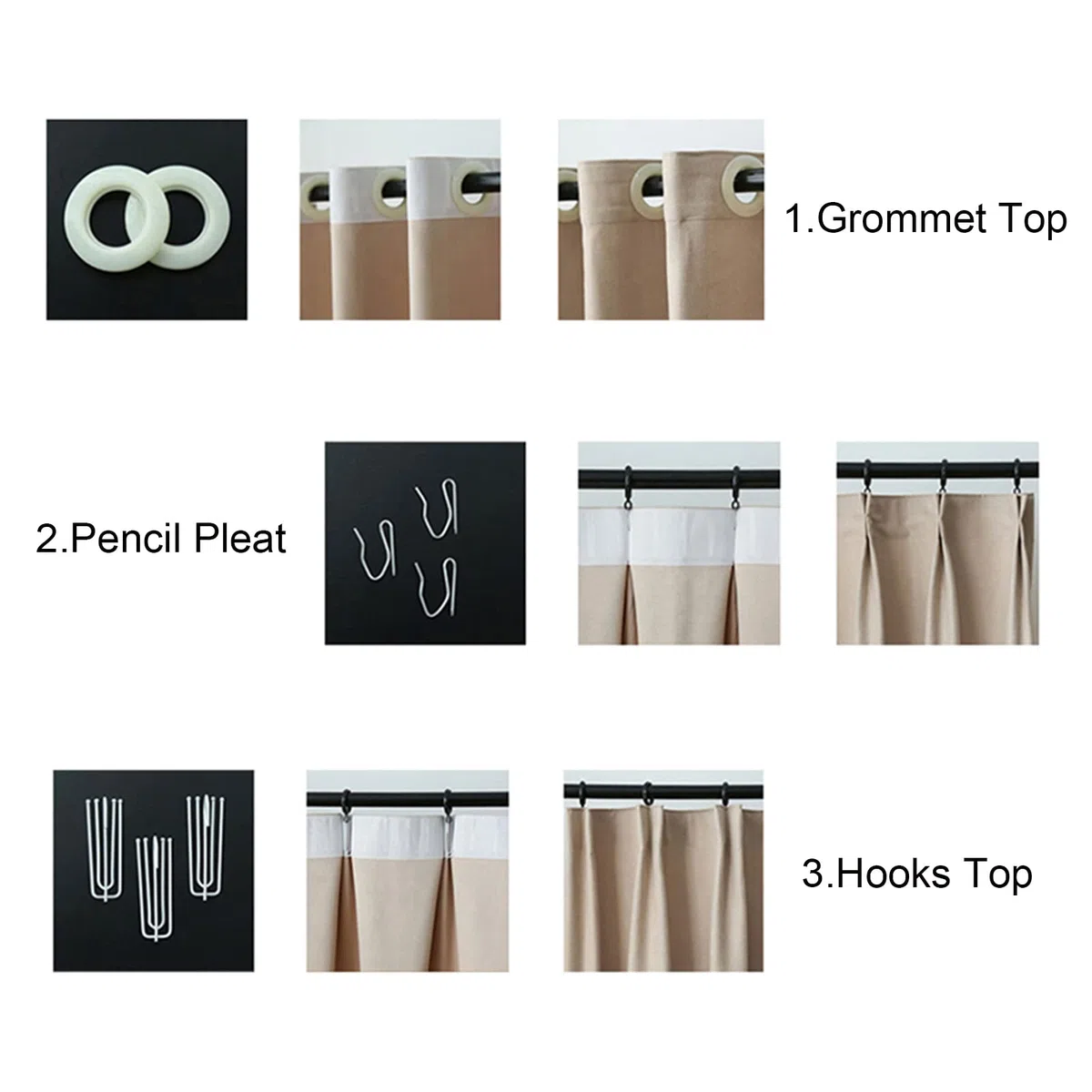 Generico Tende Semplici E Moderne in Tulle, Tende per Finestre a Isolamento Termico Vintage E a Riduzione del Rumore, Tenda Semi-Oscuranti(W*H:250x265cm(98x104inch), A(Hooks Top))