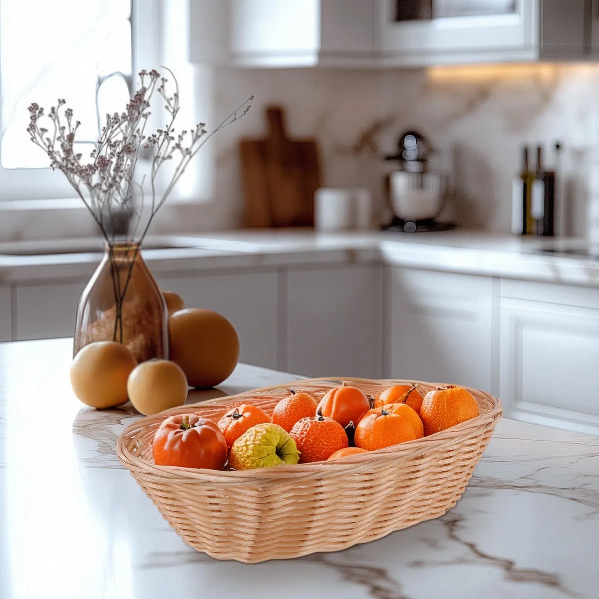 SINJEUN 15 cestini per pane in plastica ovale, 23 x 15 x 6,5 cm, in plastica, per cucina, pane, frutta