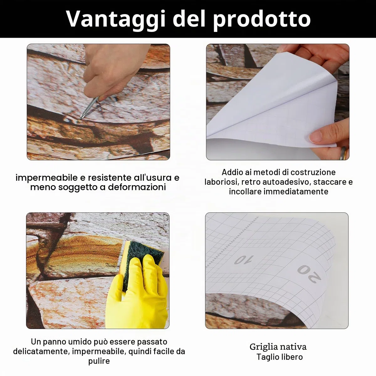 Confezione da 14 adesivi per scale - 18 x 100 cm - Per gradini delle scale, fai da te, piastrelle - Decorazione per gradini delle scale, cucina, bagno (005)