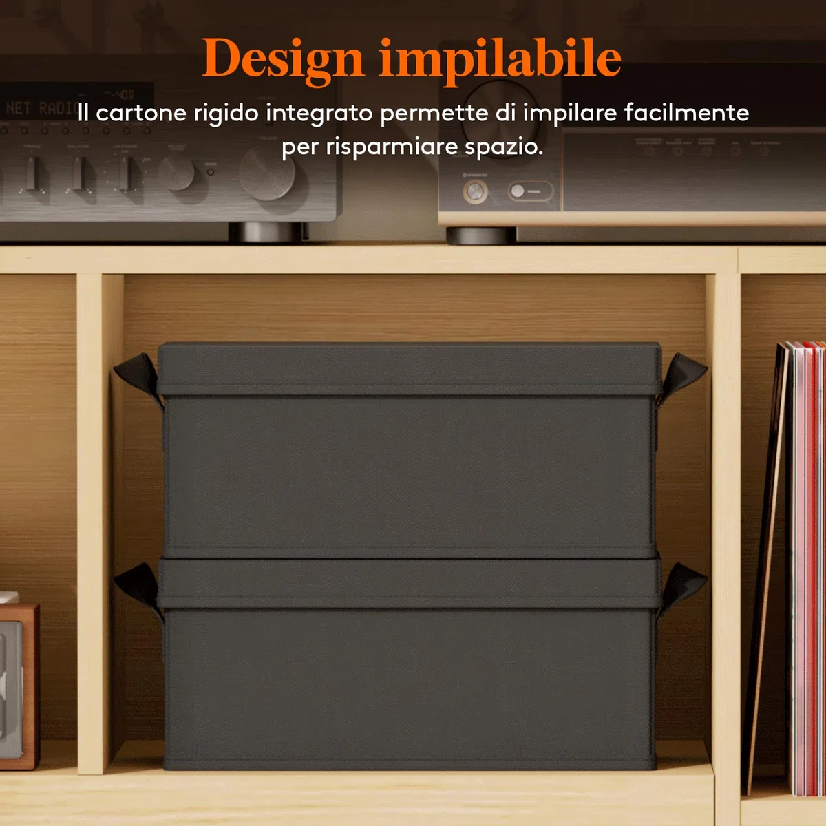 Lifewit Confezione da 6 Porta CD, Contenitori Impilabili con Coperchio Pieghevole per 180 CD (30 ciascuno), per Casa e Auto, Nero