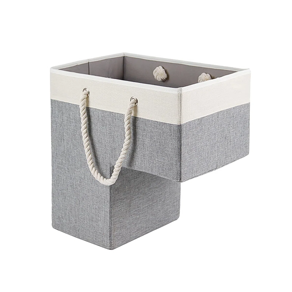 Esoes Organizer per Scale con Maniglie - Contenitore Pieghevole a Forma di L per Gradini in Legno - Porta Biancheria, Giocattoli, Decorazioni per la Casa