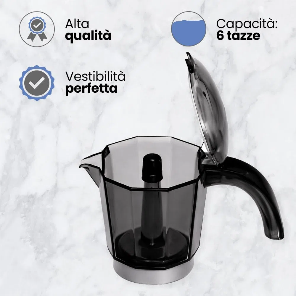Anakel Home DeLongui Caraffa per caffè Alicia Plus 6 tazze EMKM6 | Colore Grigio | Alicia de longhi 6 tazze Ricambi 7313284909