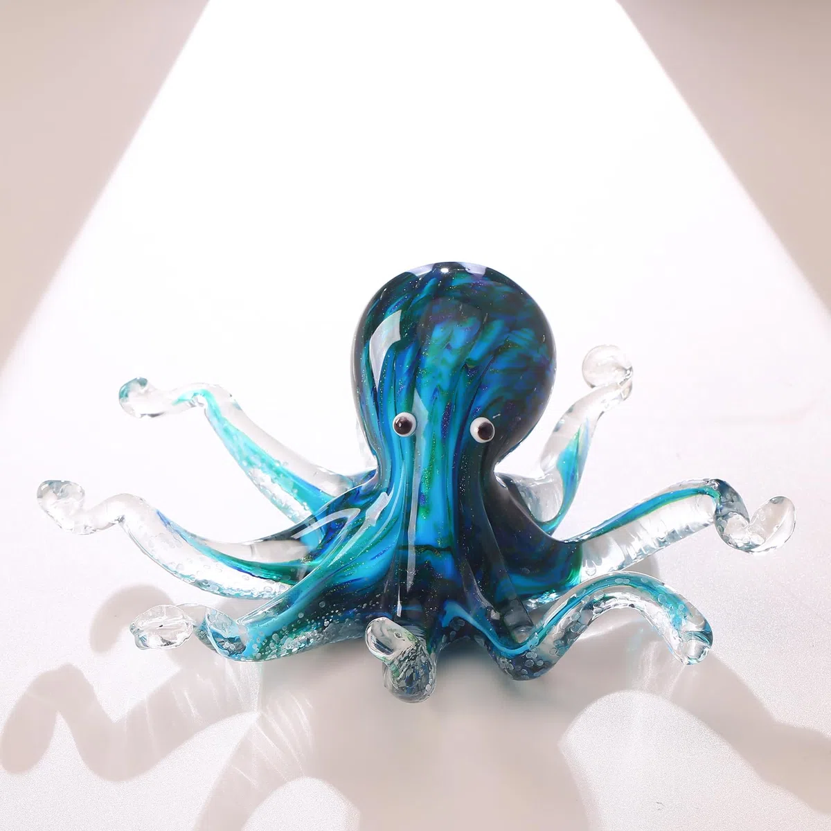 LCCCK Statua in Vetro di Polpo Soffiato a Mano, Decorazione per la Casa, Figurine Oceaniche in Vetro Soffiato, Scultura di Polpo, Arte di Murano per Scrivania Ufficio, Piombi da Carta, Acquario