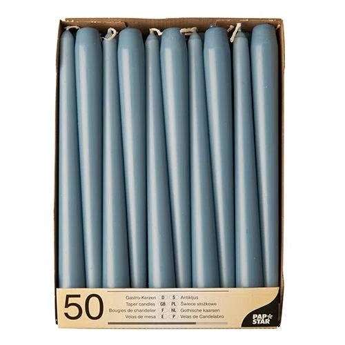 Papstar Candele a punta 88342, diametro 2,2 cm, 25 cm, colore blu artico