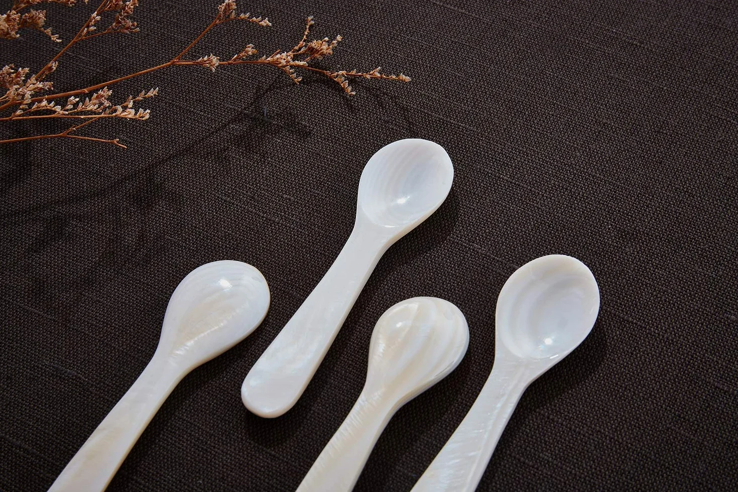 DUEBEL Cucchiaino in Madreperla, 10 Cucchiai per Caviale, Cucchiaini Madreperla, Cucchiaino Caviale da 9 cm x 2,4cm