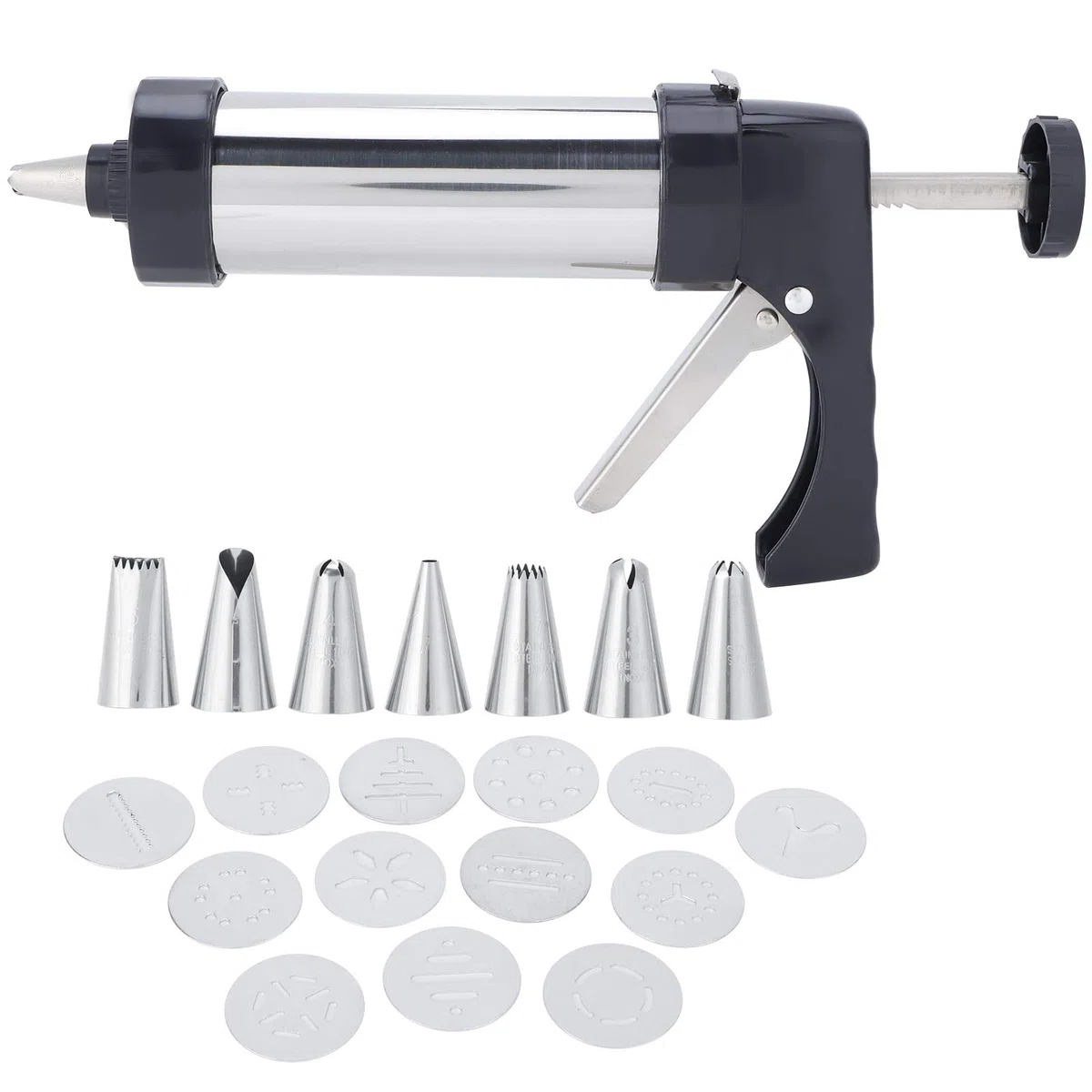 Kit per biscotti, pressa per biscotti in acciaio inossidabile, set di ugelli per decorare pasticceria, strumenti di cottura fai da te