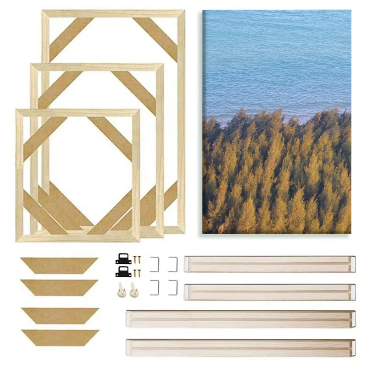 Telaio in Legno per Tela, 45 Cm x 65 Cm, Telaio per Tela Fai da Te, Cornice in Legno per Pittura a Olio, Poster, Stampe, Decorazioni per La Casa