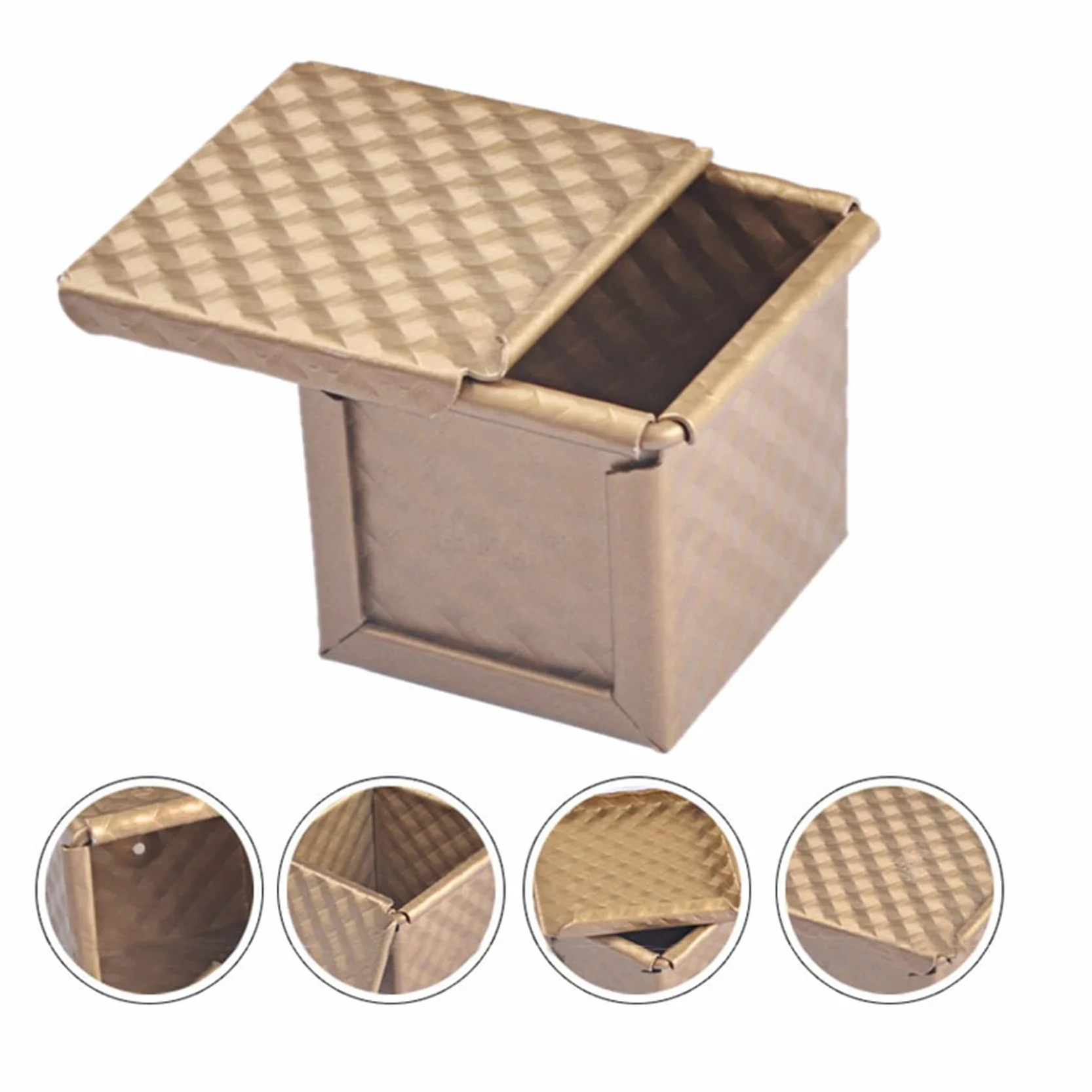 6 x Stampo per pane quadrato con coperchio toast Stampo per pane Pullman