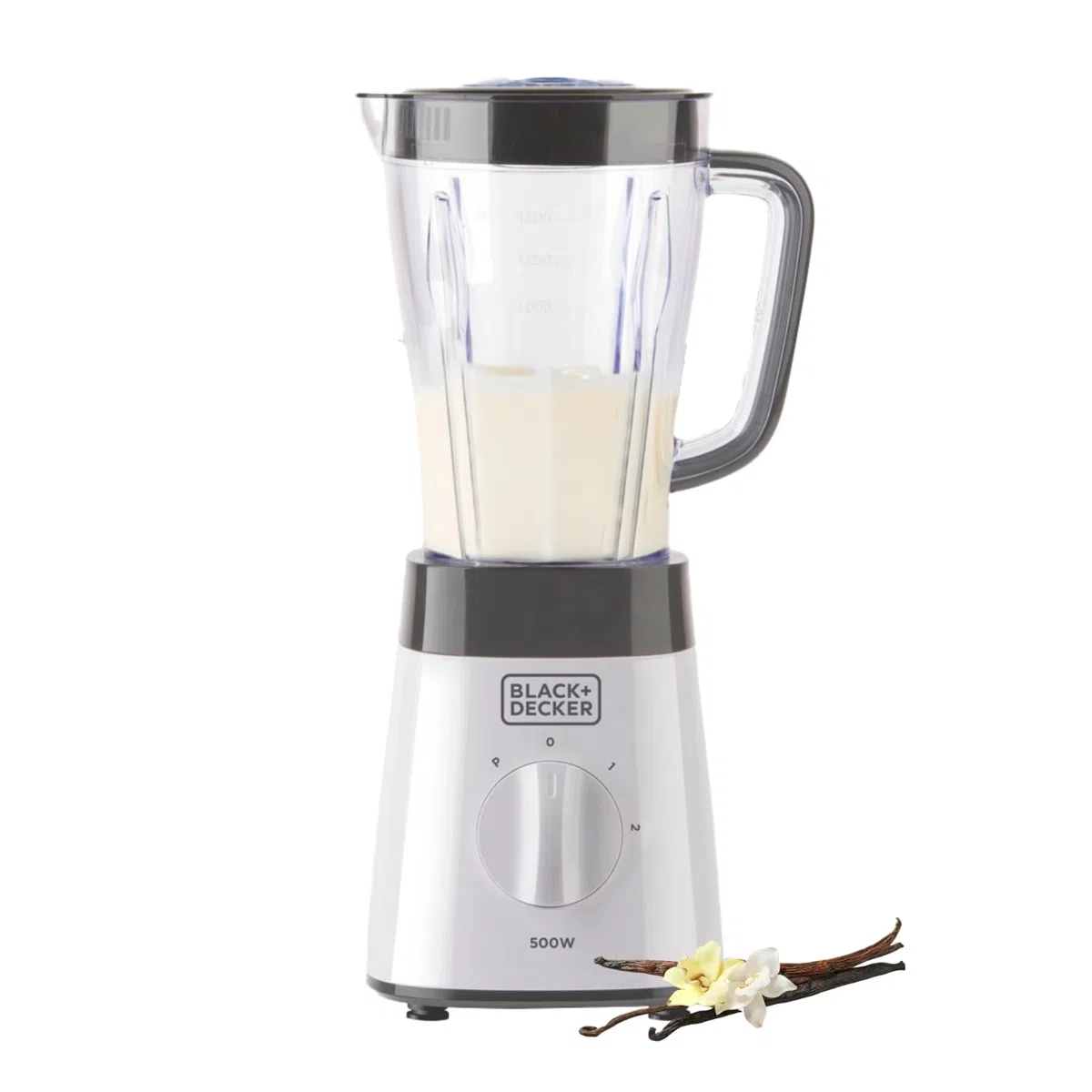 BLACK+DECKER BXJB500E Frullatore con Caraffa, 1,5L, Plastica, Bianco
