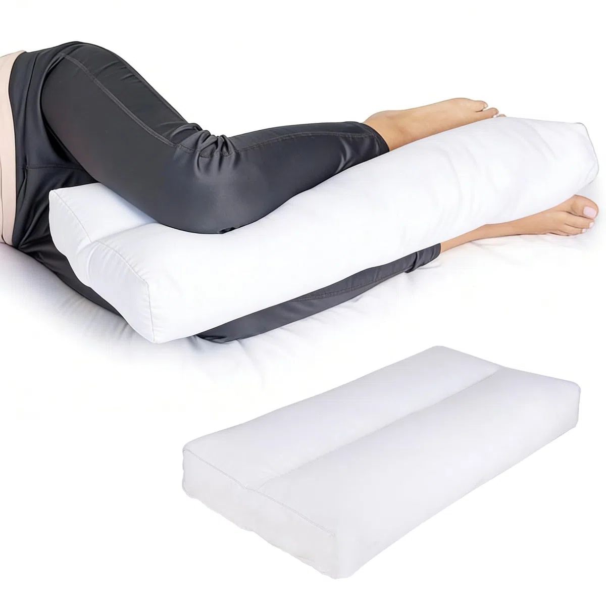 Cuscino per ginocchia per chi dorme sul fianco, ergonomico, senza cinghie, in cotone, extra lungo per alleviare fianchi e gambe, cuscino per ginocchia Longlegs