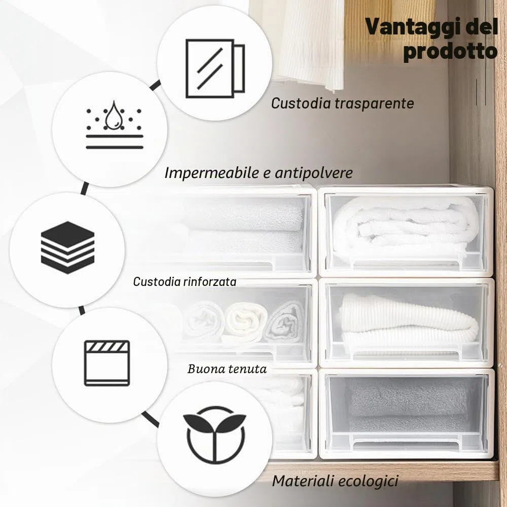 YunBey 2 Pezzi Cassettiera Impilabile Plastica Portaoggetti da Scrivania per Ufficio Cucina Sottolavello (27 x 19 x 10,5 cm)