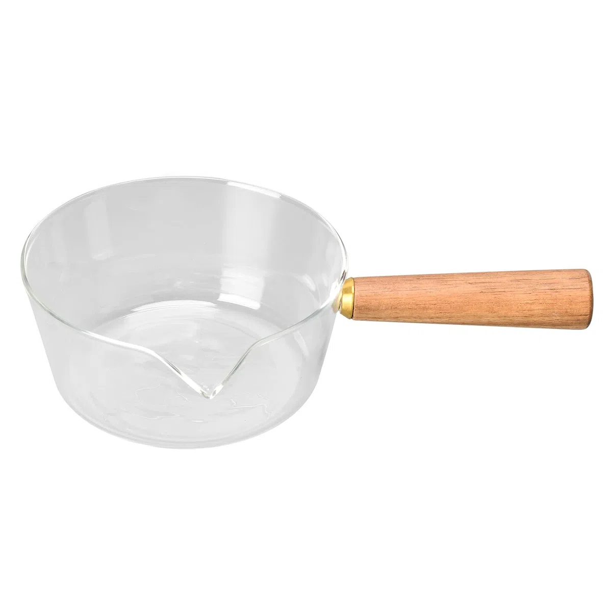 pentola per il latte con manico in legno, fornello da cucina con scaldaburro MINI adatto per pentolino induzione noodles per insalata di latte caldo(600ML)