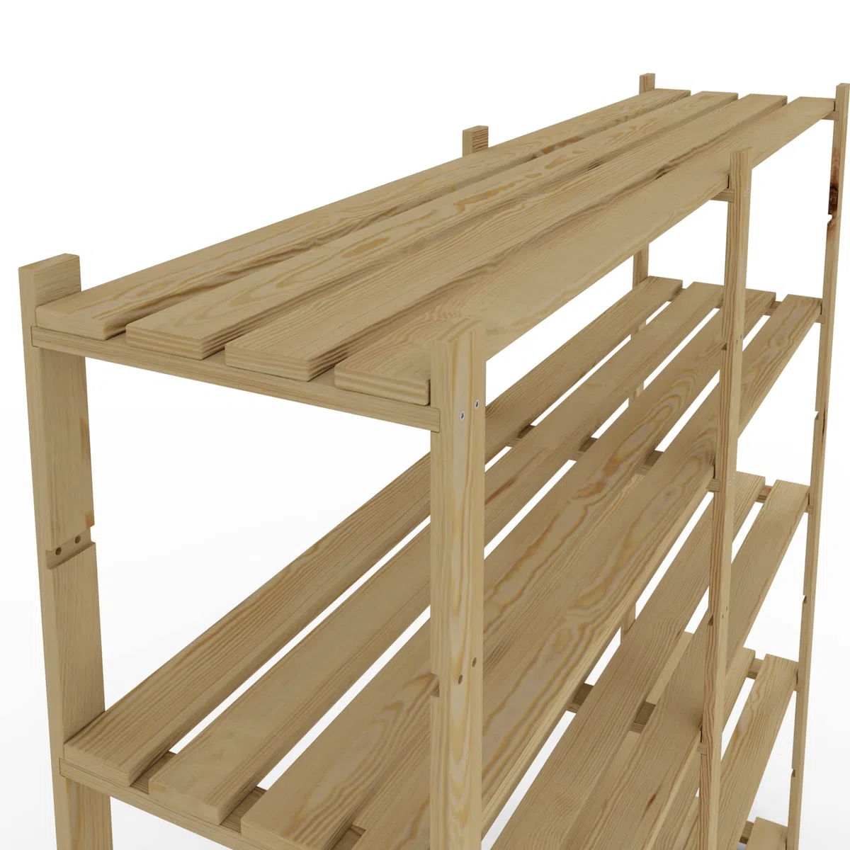 Lenmar Serie B Scaffale in legno di pino, legno beige chiaro, B-03, 170 x 170 x 40 cm, 5 ripiani, libreria, scaffalatura in legno, scaffalatura a 5 ripiani, scaffale per ufficio, soggiorno, scaffale