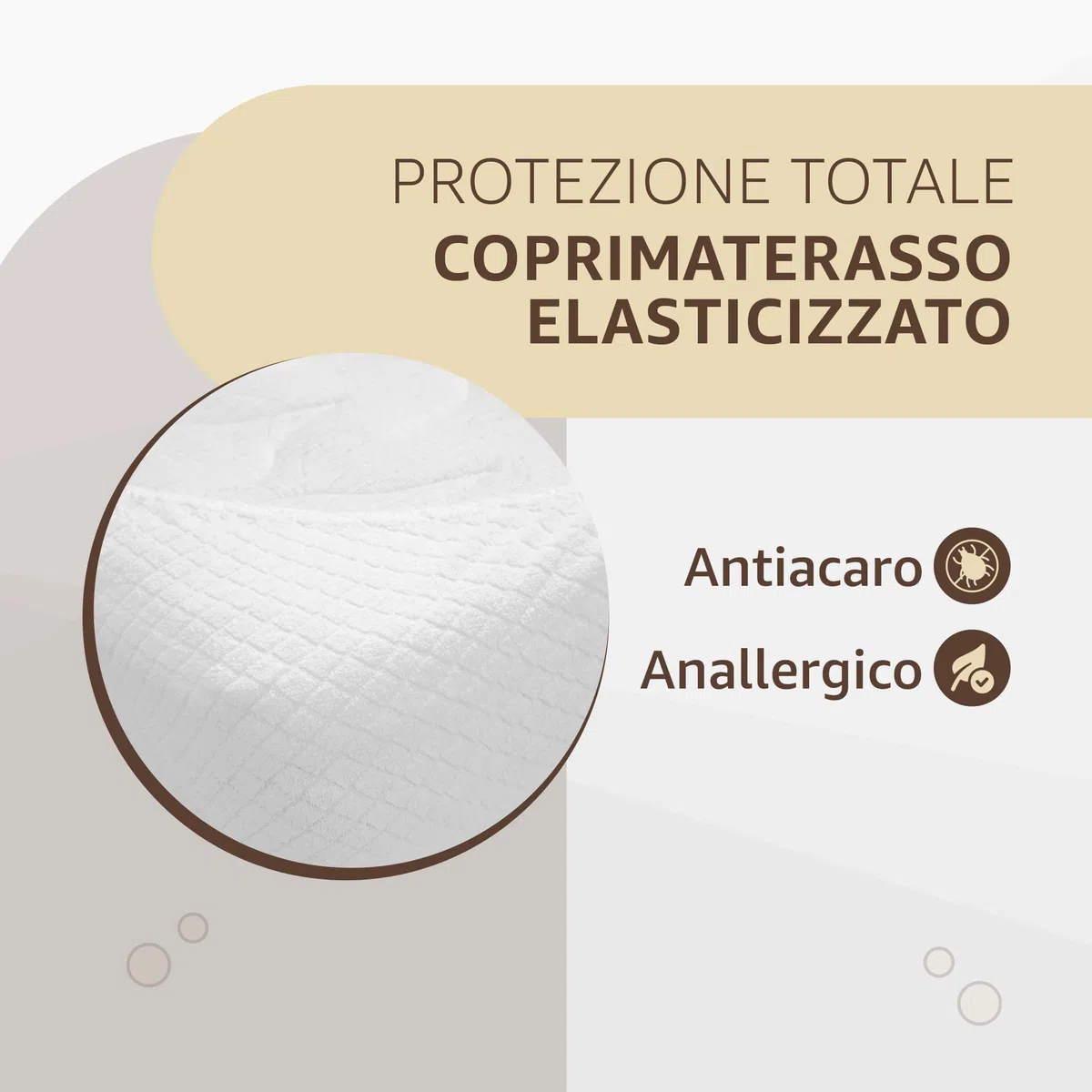 Copri Materasso Matrimoniale Elasticizzato in Cotone - Coprimaterasso Matrimoniale 160x190 - Copri Materasso Antiacaro Anallergico con Angoli