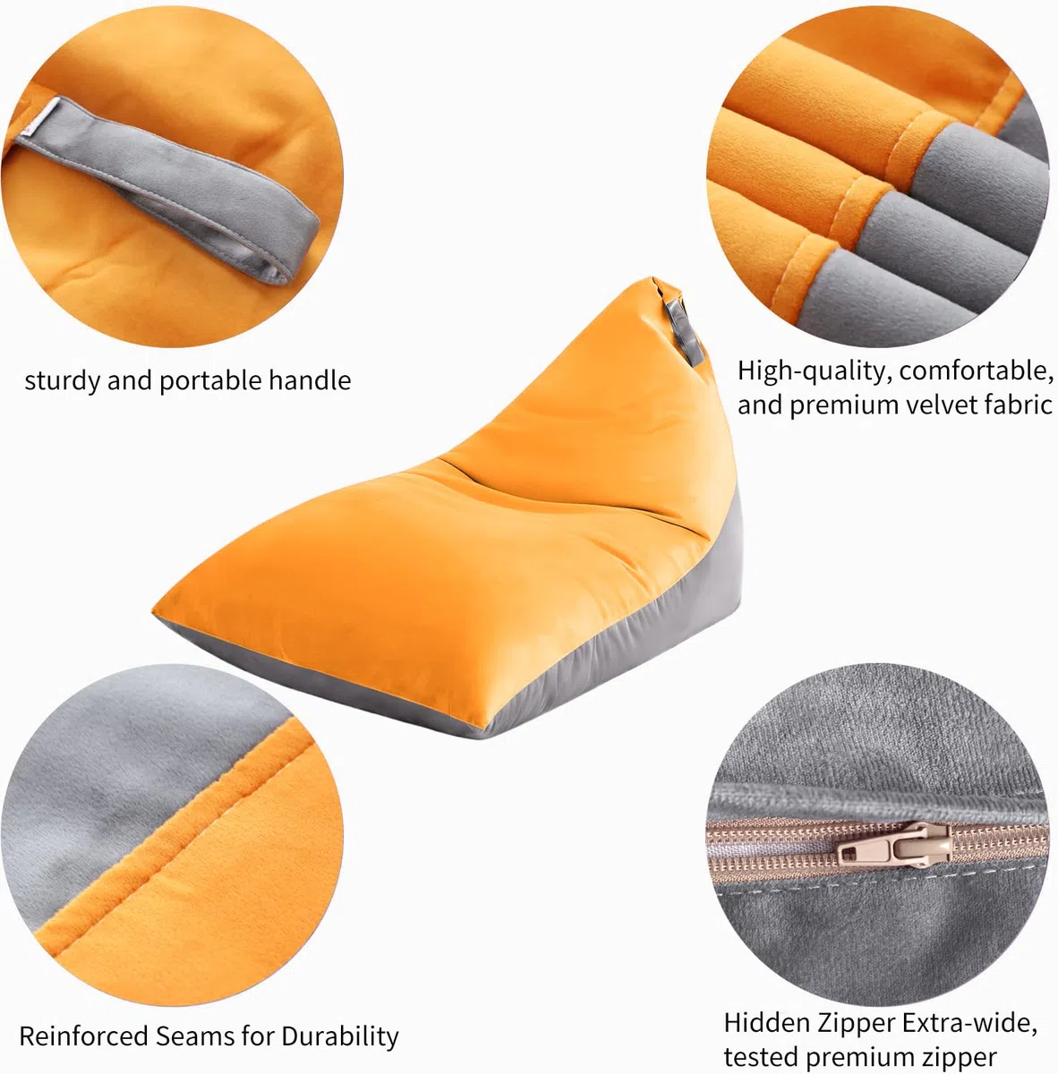 Fodera per poltrona sacco (senza imbottitura), per adulti e ragazzi, copertura in velluto spesso, 400 l, colore: grigio orchidea, L