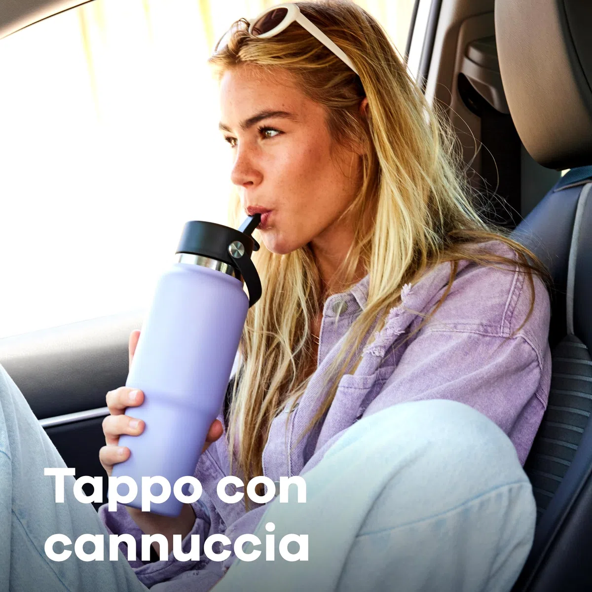 HYDRO FLASK - Travel Bottle 946 ml (32 oz) - Bottiglia in acciaio inossidabile isolata con TempShield e tappo a cannuccia Flex a prova di perdite - Aloe