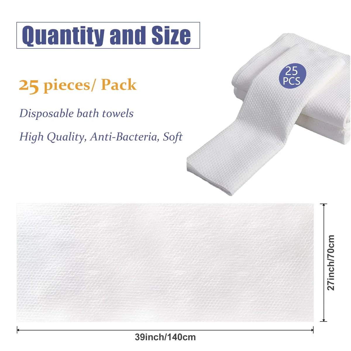 25pcs Asciugamani Usa e Getta,Formato Famiglia Utili Asciugamani da Bagno Usa e Getta in Tessuto Non Tessuto Asciugamani Portatili Usa e Getta (140 * 70cm)