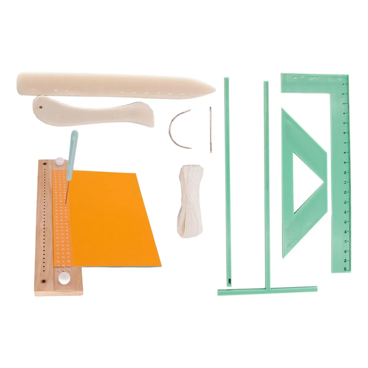 Book Binding Kit Handmade Journals, Portable Book Rebinding Set with Awl and Curved Needle, Binder Tools for Students School Notebooks Files Albums Crafting Home Use
