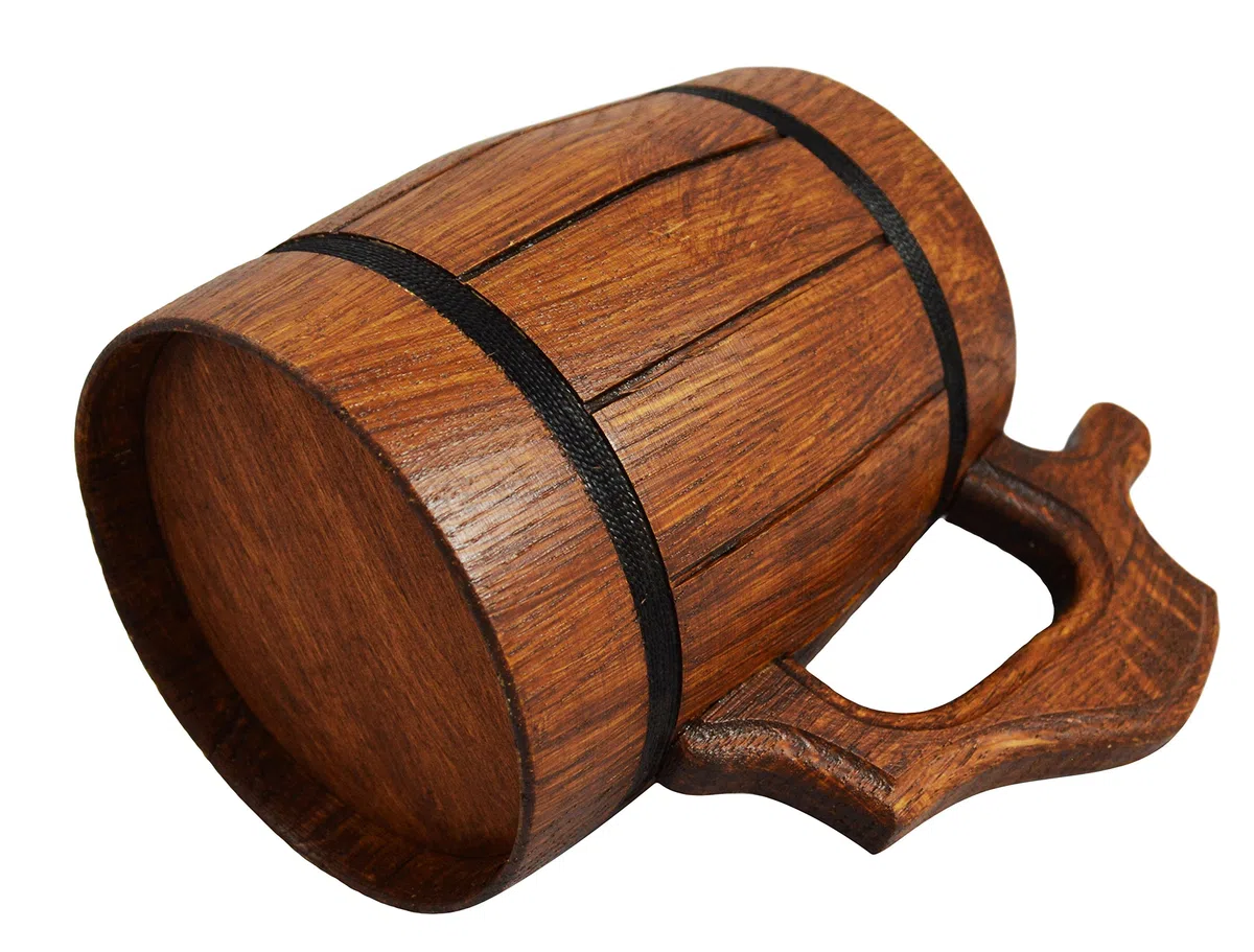 415/5 000 Wyniki tłumaczenia Tłumaczenie Wooden World - Boccale da birra in legno di quercia marrone - Regalo per la festa del papà molto solido per uomo 500 ML 1 pinta - M11