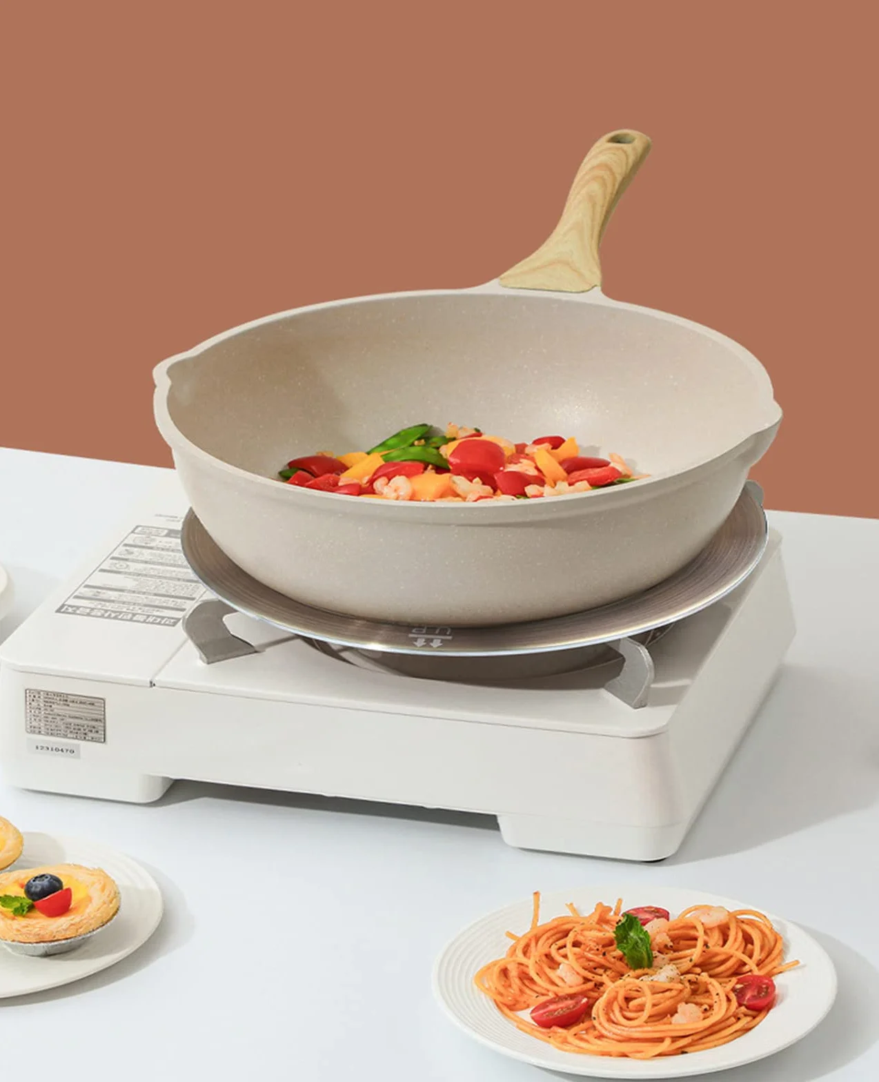 Grouarty Piastra di distribuzione del calore 24 cm, in acciaio inox, adattatore a induzione, piastra per cottura a gas elettrico, piano cottura a induzione, piastra convertitore con manico
