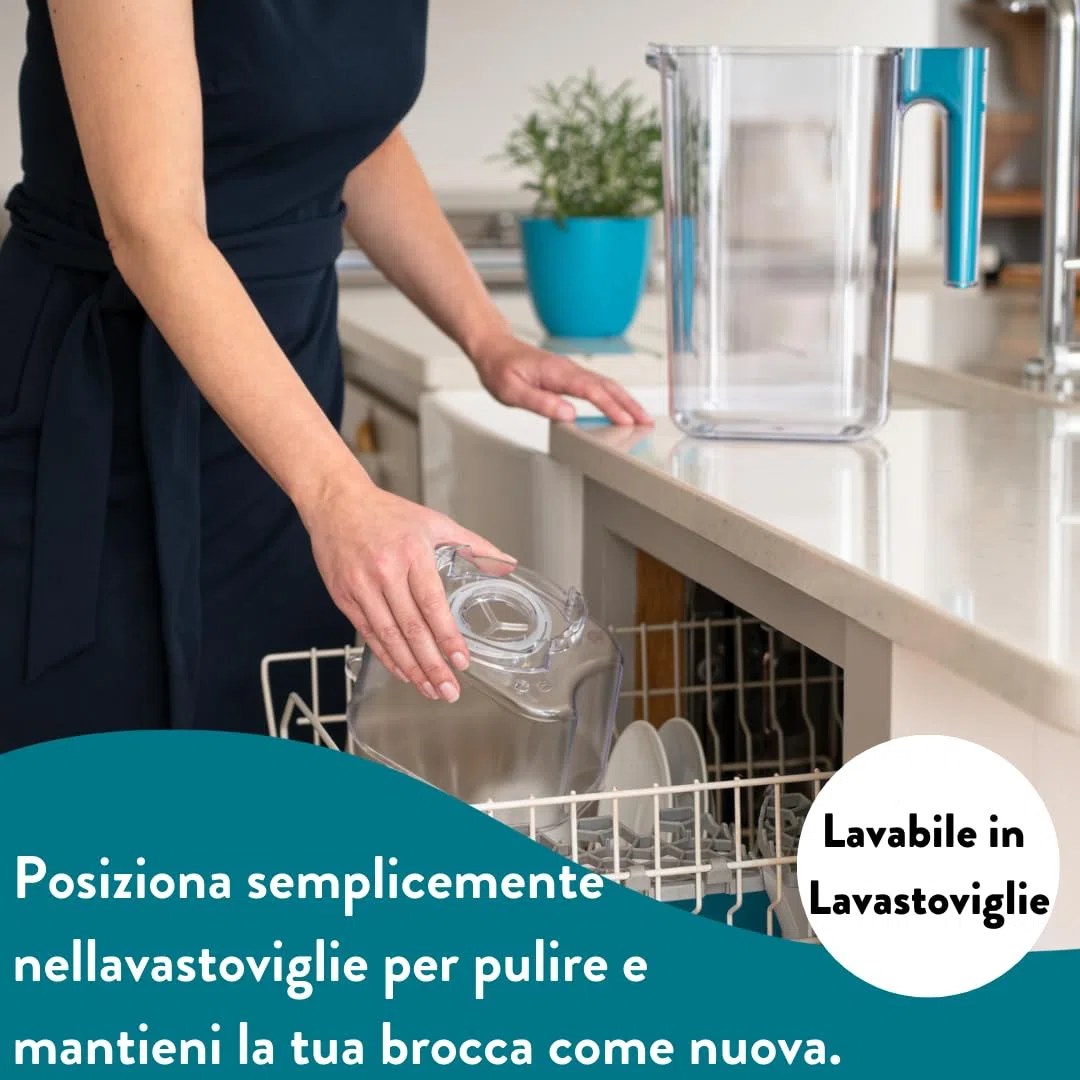 Aqua Optima Perfect Pour Caraffa Filtro Acqua e Cartucce Filtro Acqua 1 x 30 Giorni Evolve+, capacità 3,6 litri, per Riduzione di Microplastiche, Cloro, Calcare e Impurità, Blu