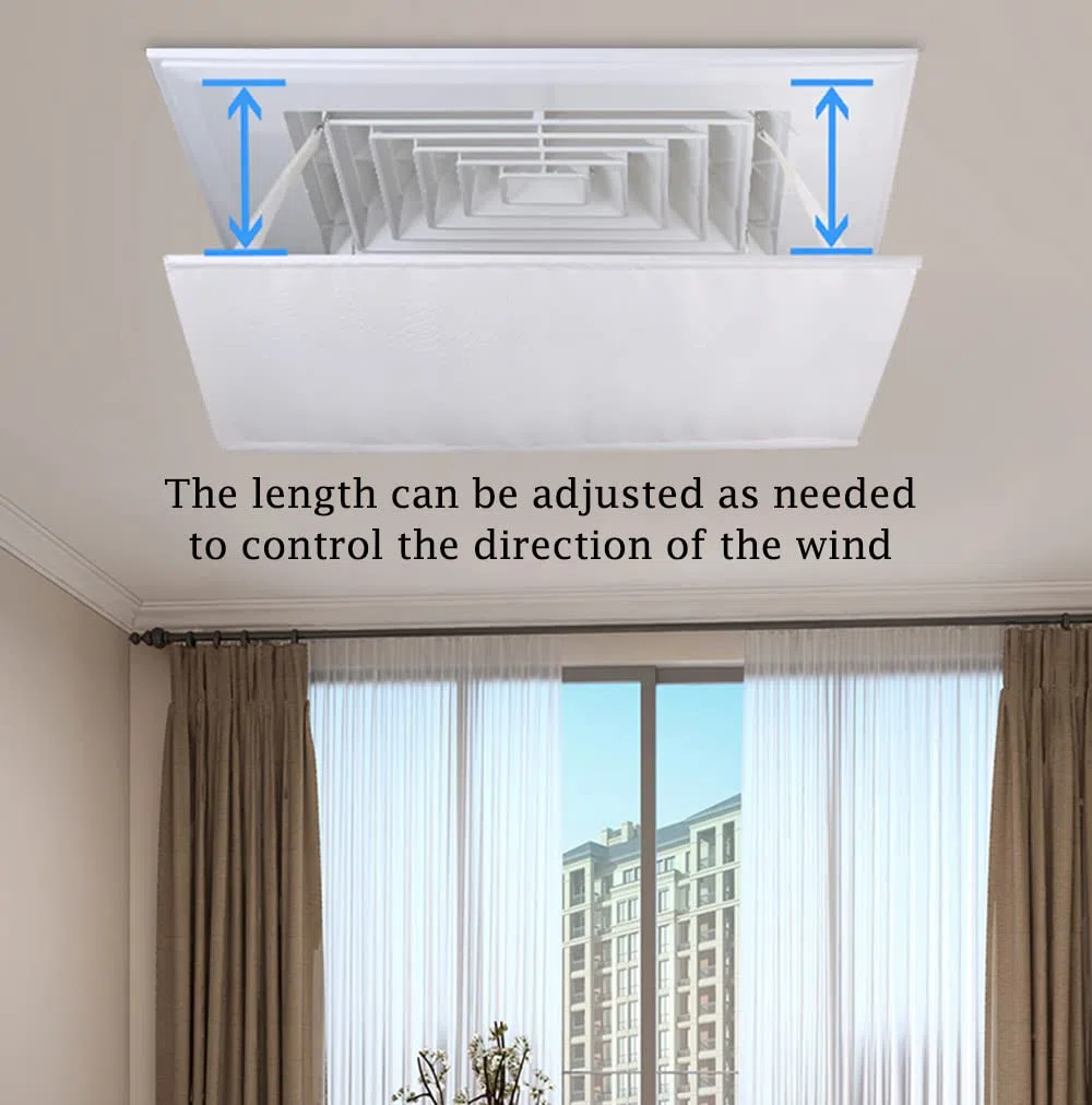 Deflettore del Condizionatore D'Aria per Soffitto Centrale Aria Condizionata Impedire All'Aria di Soffiare Direttamente Verso le Persone,Angolo di Soffiaggio Regolabile,Tessuto Oxford (60×60cm)