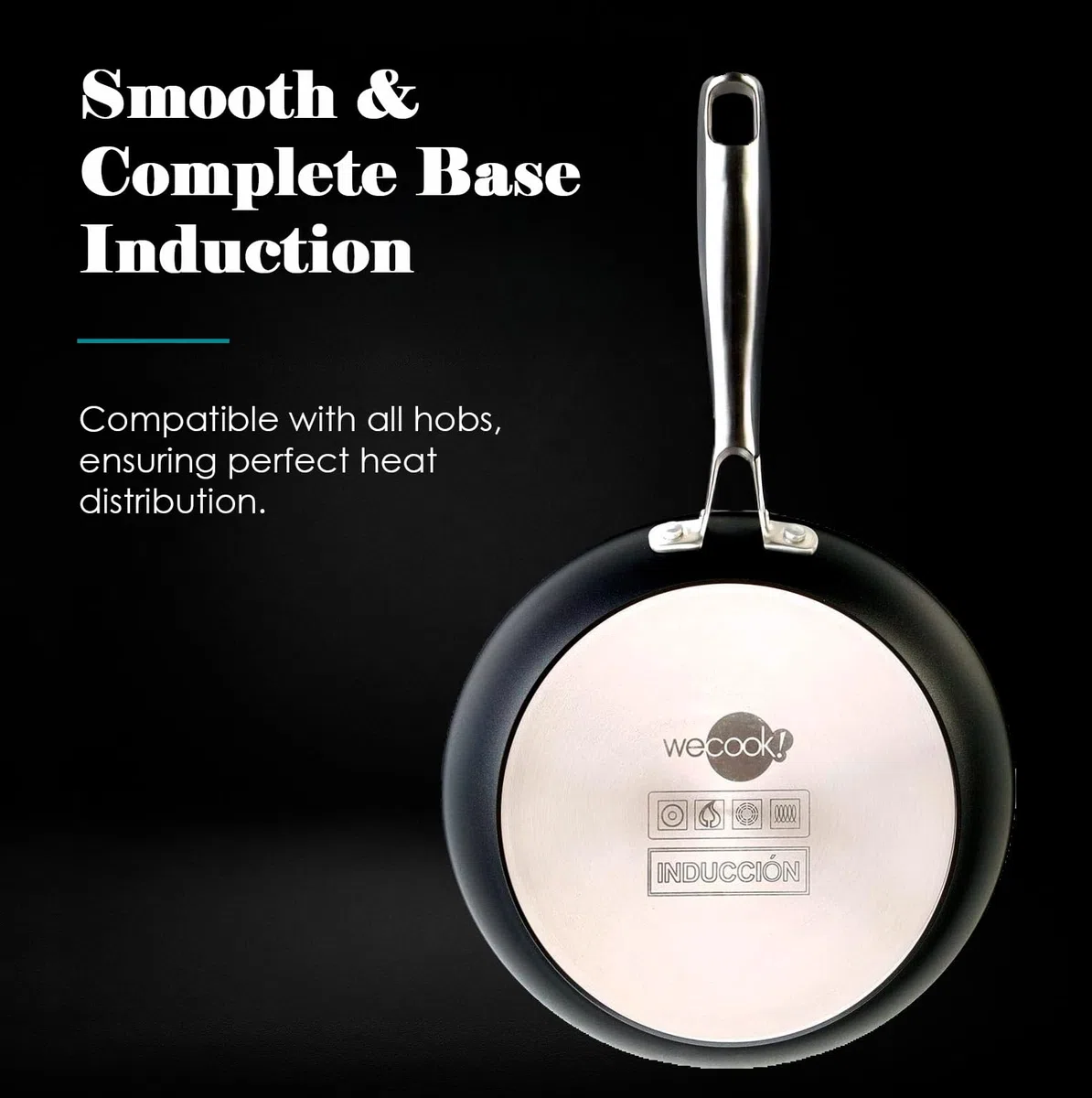 WECOOK! Ecochef Titanio Padella Induzione 18cm, Antiaderente QUANTANIUM Ecologico 5 Strati, senza PFOA, Alluminio Forgiato, 4mm di Spessore, Vitroceramica, Gas, Lavastoviglie