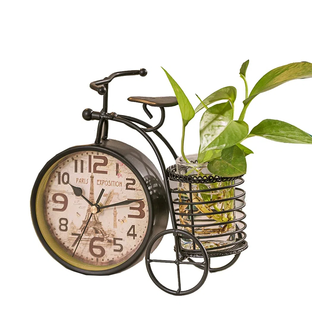 Orologio da tavolo da bicicletta alla moda creativo in ferro metallo silenzioso orologio da tavolo soggiorno camera da letto decorazione
