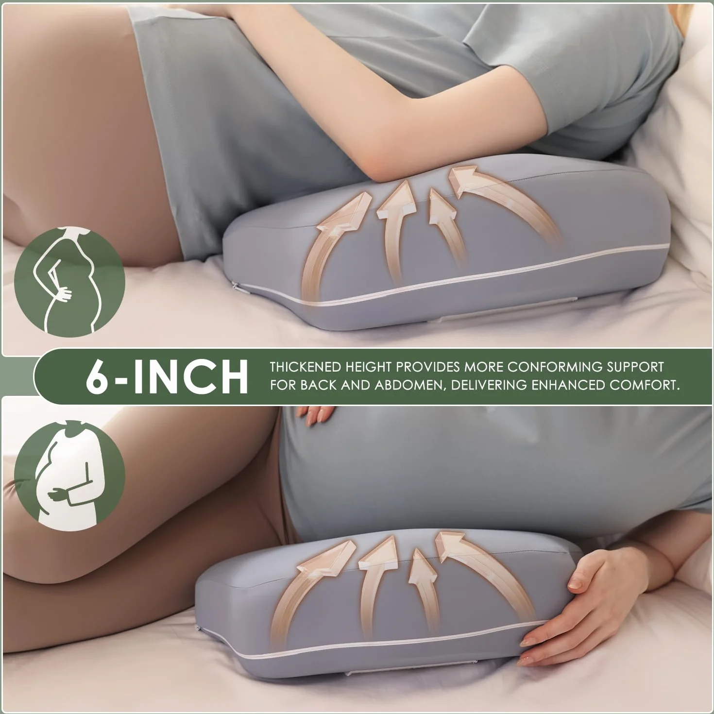 Chilling Home Cuscino Gravidanza, per Dormire in Memory Foam, per Pancia, Schiena, Cuscino per il Corpo Regolabile e Portatile, per Chi Dorme sul Fianco (Blu)