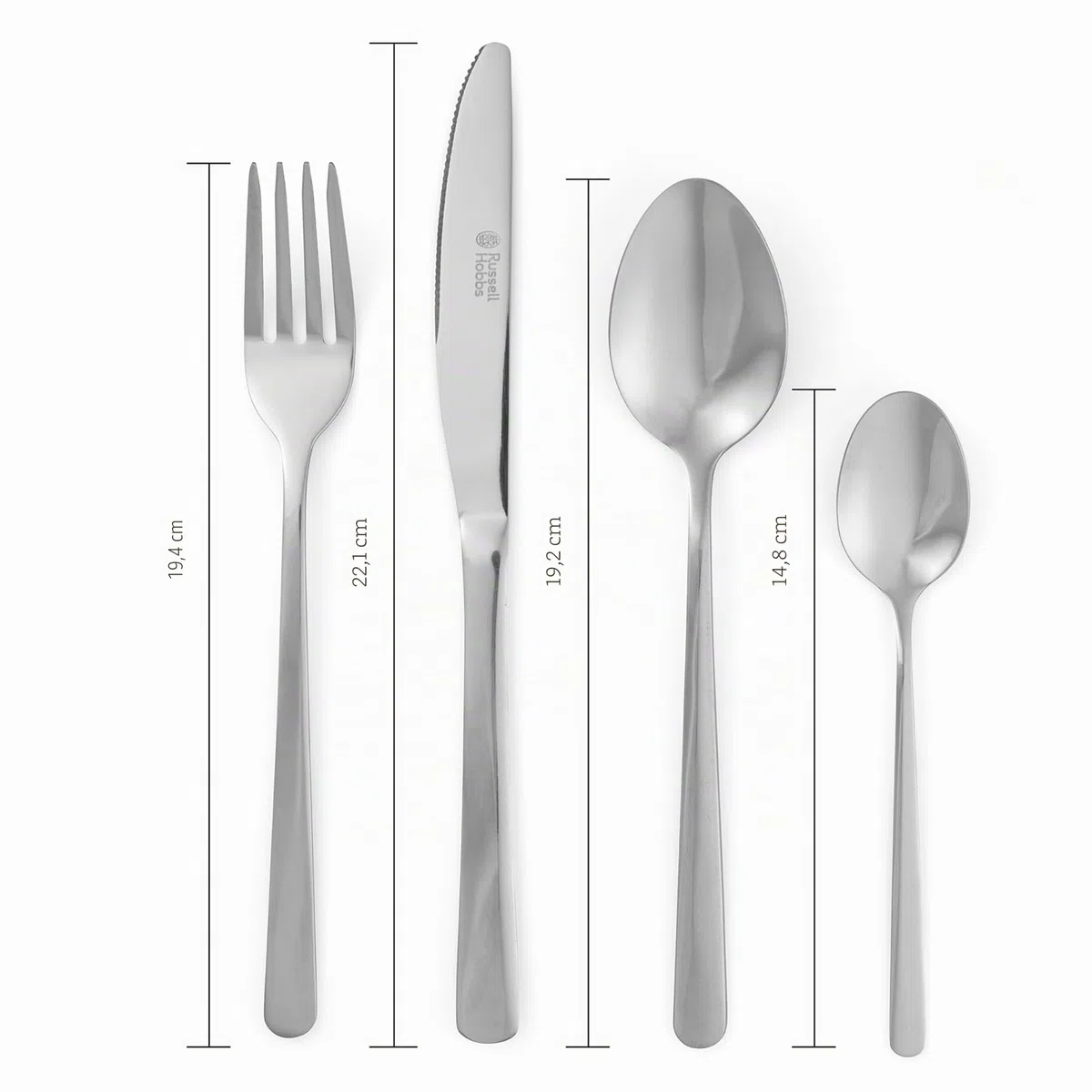 Russell Hobbs COMBO-2151 Vienna Deluxe Set posate, 48 pezzi, acciaio inox, 12 posizioni, finitura a specchio, posate per cena, regalo per nuovi proprietari, acciaio inox, 15 anni di garanzia