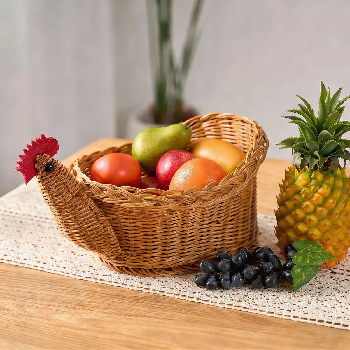 Cestino Per Uova Di Gallina Per Raccogliere Uova Fresche, Cestino Rustico Per Raccogliere Le Uova In Stile Fattoria, Cestas De Almacenamiento Tejidas Para Encimeras, Frutas Y Pan(1 Pack)