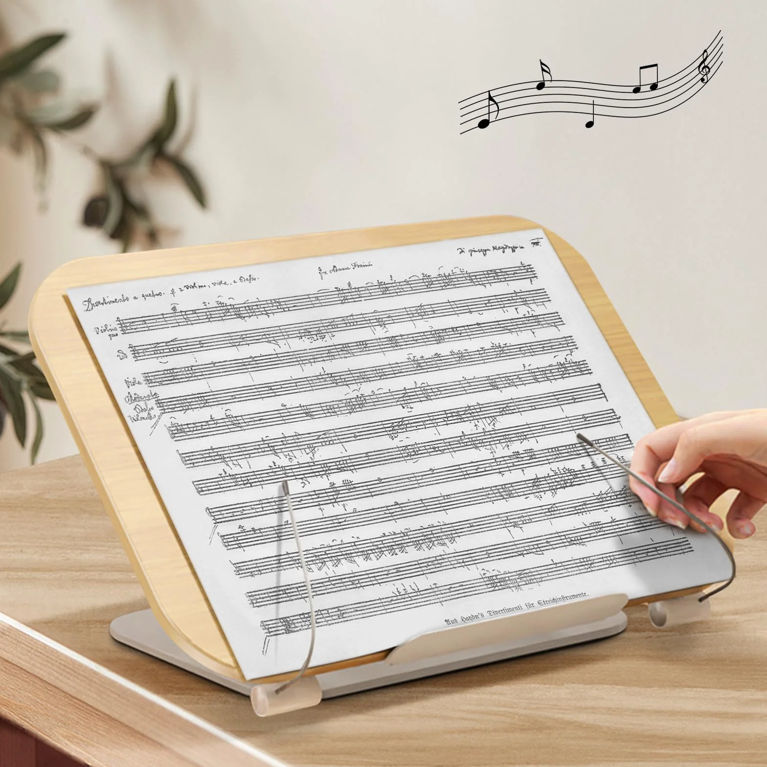 Leggio per Libri, Portatile Legno Supporto per Libri Regolabile, Bambù Grandi Pieghevole Poggia Libro, Book Stand Holder