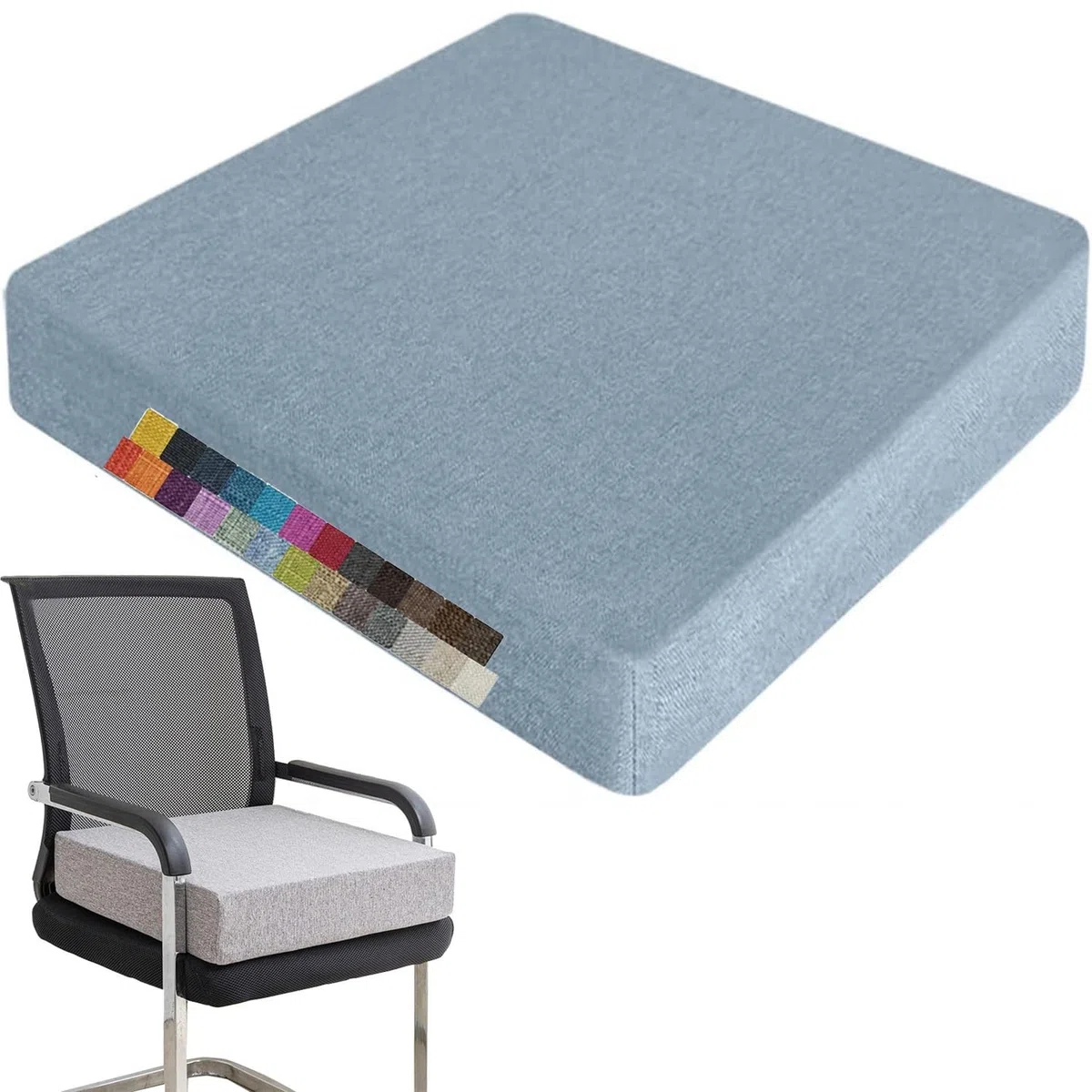Cuscino antidecubito 50x50x10cm, Spesso, in Memory Foam, Antiscivolo, con Cerniera, Fodera Lavabile, per Patio, Sala da Pranzo, Divano e Panca
