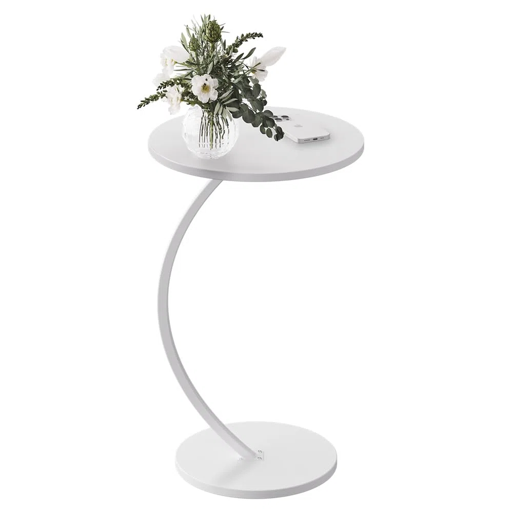 Vicco Tavolino da caffè Alvio, Bianco, 40 x 60 cm, utilizzabile come superficie d’appoggio per soggiorno o camera da letto