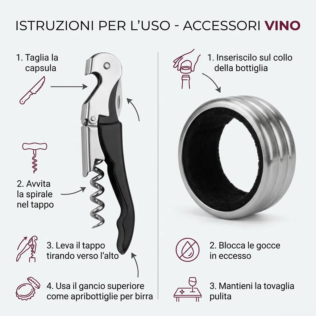 Set Accessori Vino in Scatola di Legno con Scacchiera – Cavatappi, Apribottiglie, Kit Sommelier Completo – Idea Regalo Elegante per Amanti del Vino e degli Scacchi