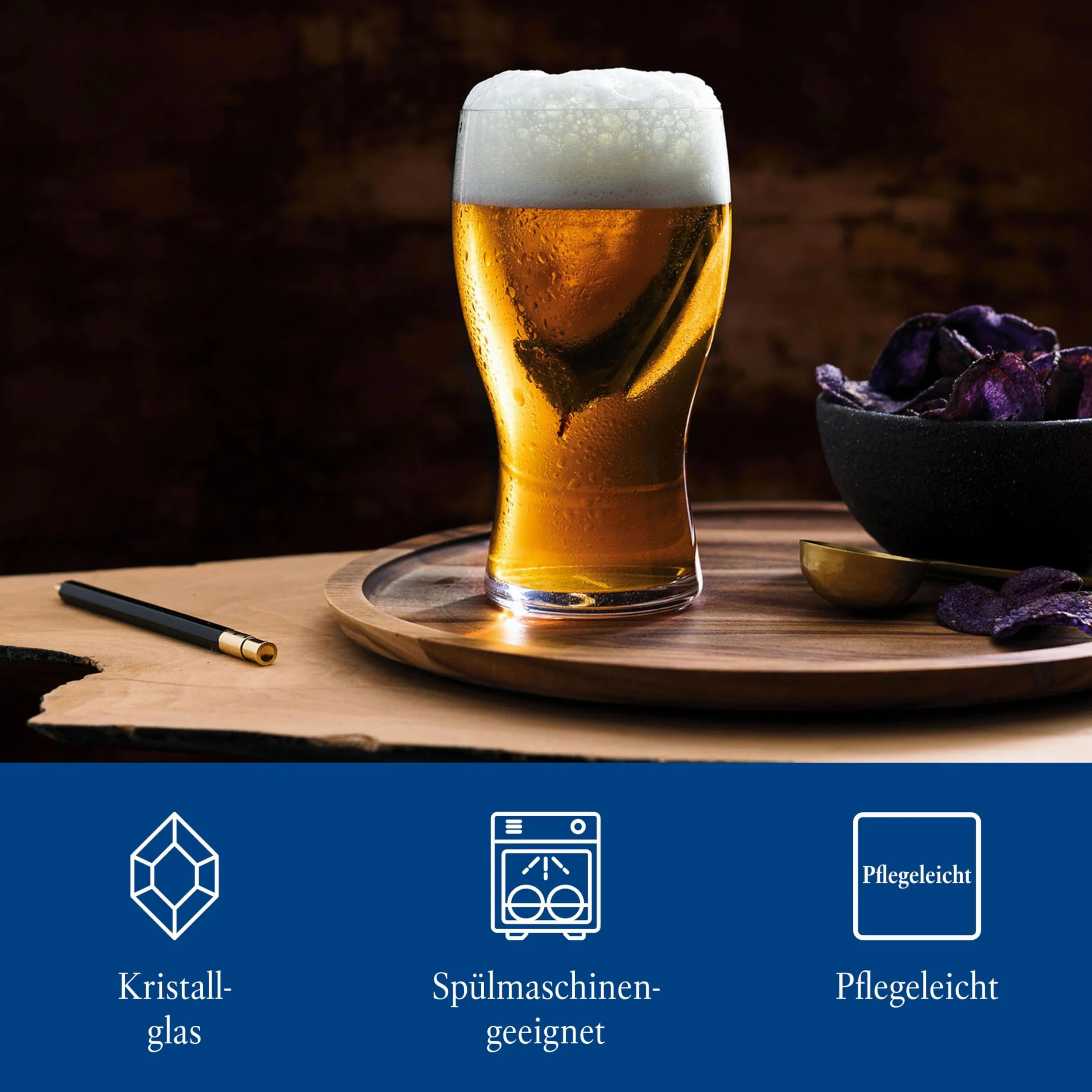 Villeroy & Boch Purismo Bicchieri da Birra, Set da 2, Cristallo, Trasparente, 650 ml