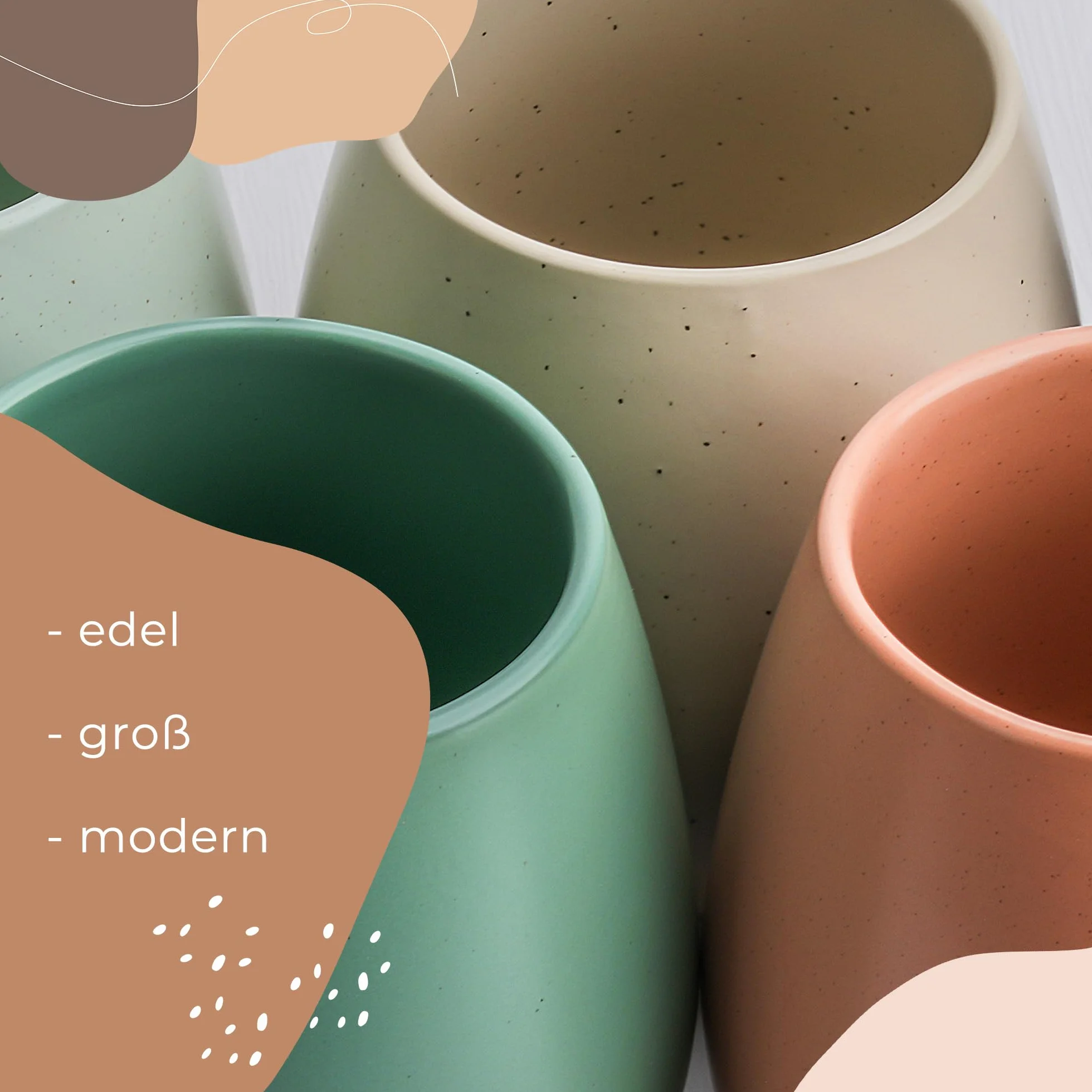 Tazza da Tè Grande - 550 ml - Ceramica - Tazza da Tè - Opaca - Nude
