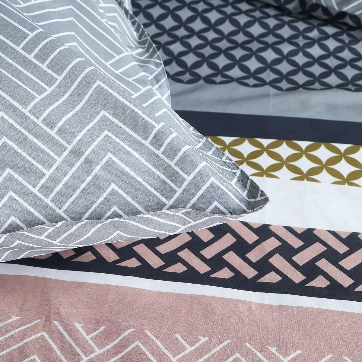 TODAY Sunshine - Set di biancheria da letto matrimoniale, 240 x 260 cm, in cotone stampato, 15,9, colore: blu