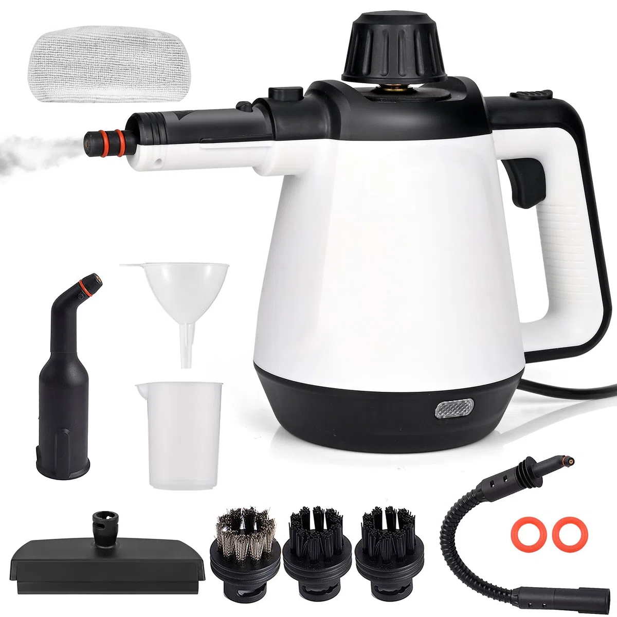 Pulitore Vapore Casa 430ml, 1200W 3,5 Bar Pulitore a Vapore per Divani con 9 Accessori, Pulitore a Vapore Portatile per Moquette,Tende, Divani, Cucina, Auto, Bagni e Altro