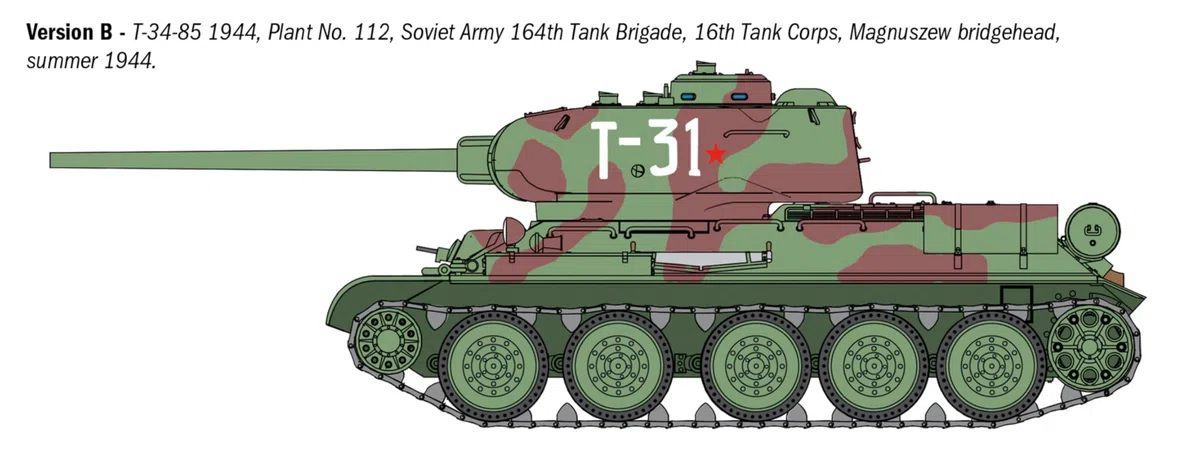 Italeri 6758 T34/85 Zavod 112, scala 1:35, Plastic Model Kit/Modello in plastica da montare