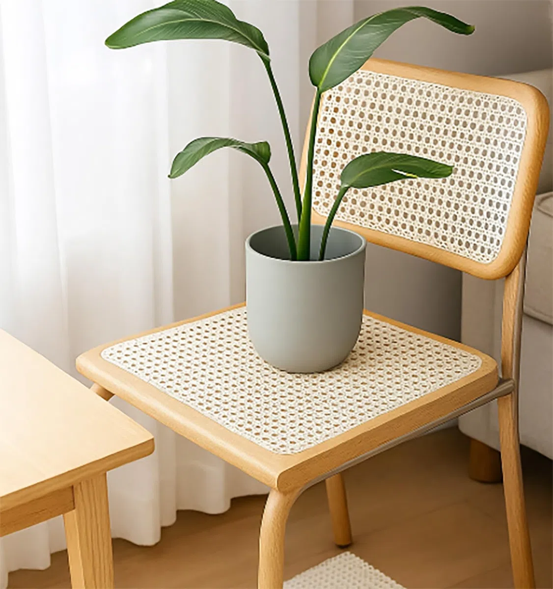 Intreccio Bianco Viennese, Rotolo di Tessuto in Rattan Sintetico, Rattan Sintetico, Nido d'Ape per Progetti Fai da Te, Decorazione di Mobili, 40 x 100 cm