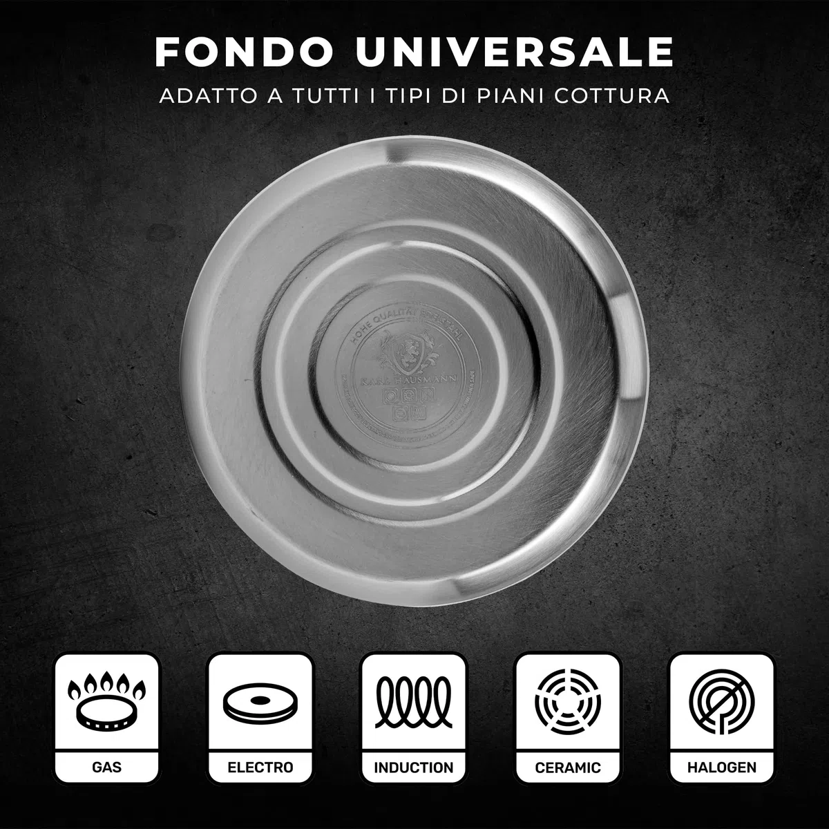 KARL HAUSMANN Bollitore Acqua per Induzione - 3L - Nero Bollitore Acciaio Inox non elettrico - Teiera Fischio per Gas da Fornello - Tea Kettle Stove Induction