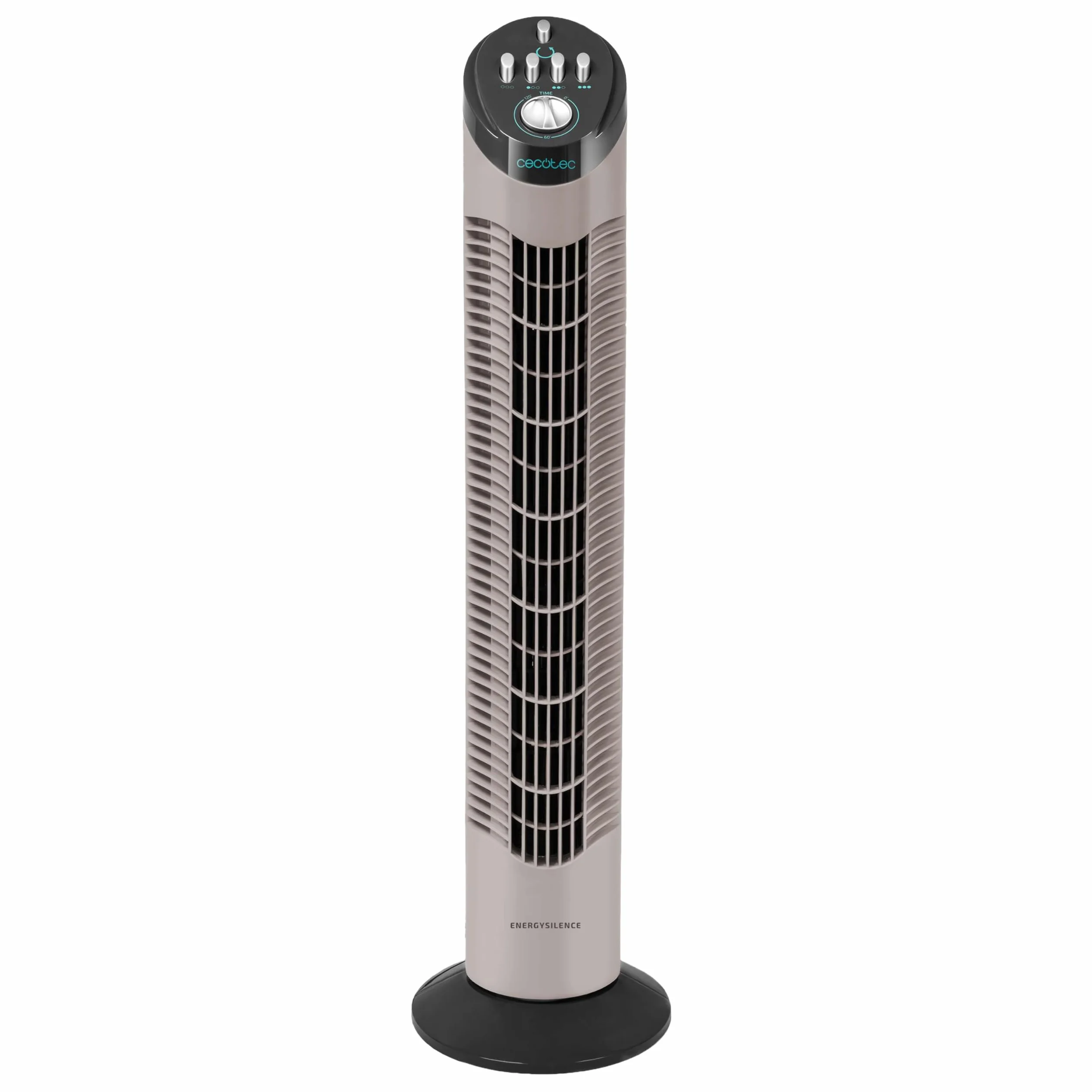Cecotec Ventilatore a torre EnergySilence 790 Skyline con timer 50 W, altezza 30'' (76 cm), controllo meccanico, oscillazione, motore in rame, 3 velocità, maniglia, bianco