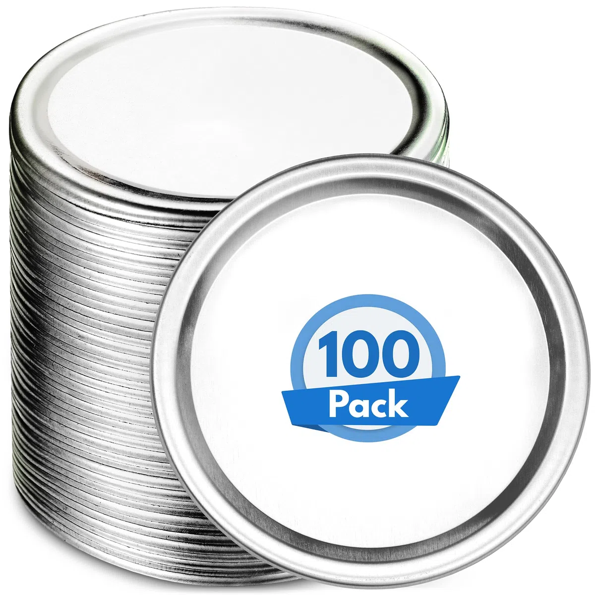 100 coperchi per barattoli di vetro (argento, 86 mm), dimensioni a bocca larga con sigillante per alimenti, chiusura ermetica per mantenere fresche le conserve di KapStrom