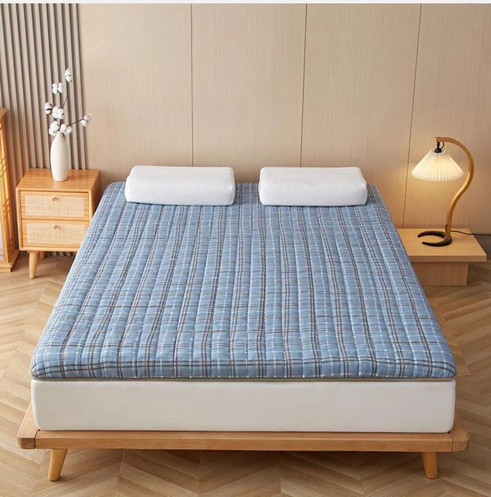 Materassino futon portatile, materasso futon giapponese, tappetino da viaggio, tatami, letto per gli ospiti, super morbido, topper per pavimento (blu navy, 90 x 190 cm)