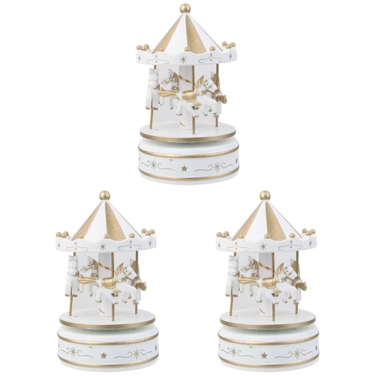 Ciieeo Carillon Giostra Natalizio in Legno Decorazione Casa 3 Pezzi Ornamenti per Bambini Atmosfera Festiva E Arredo Stanza