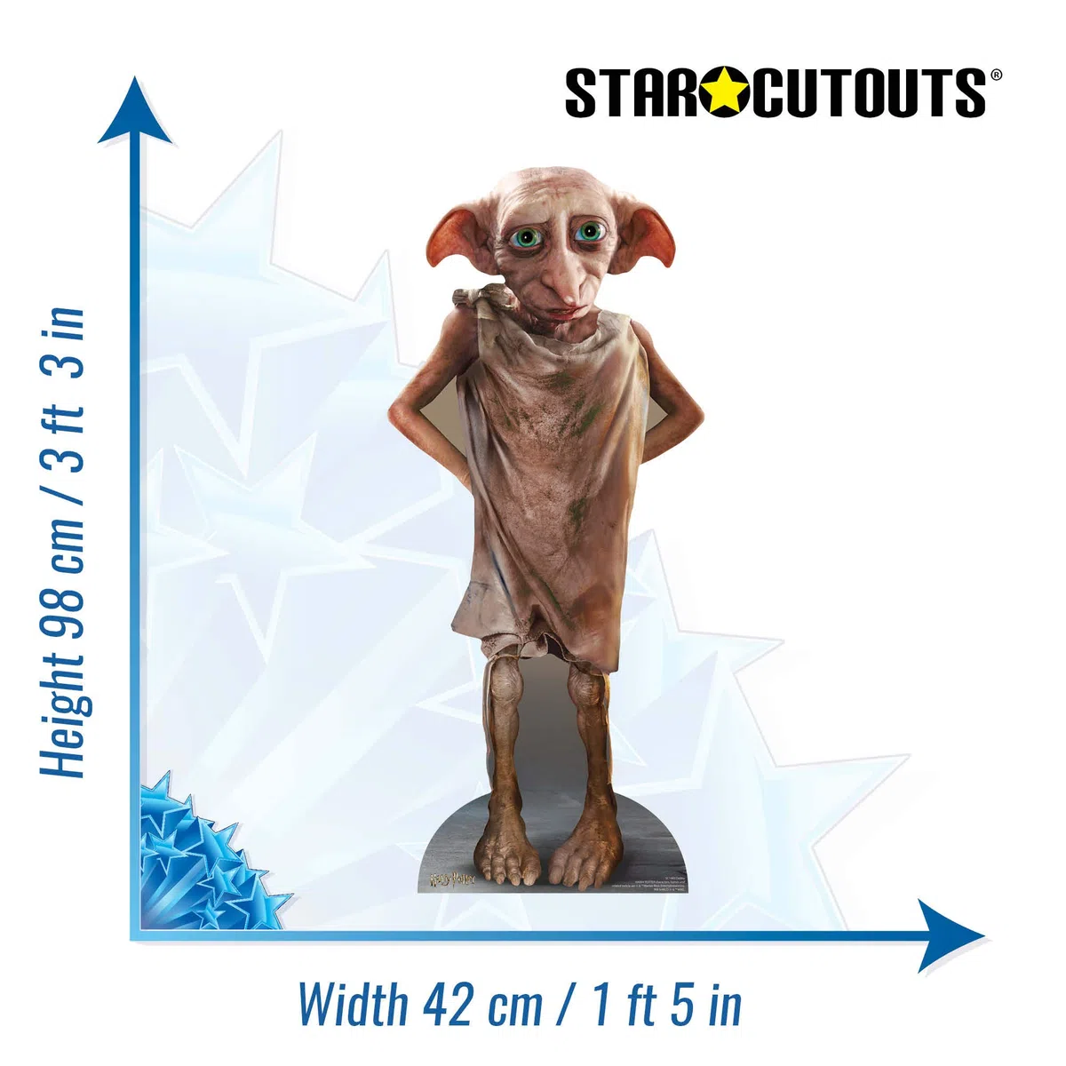 Star Cutouts Sagoma in cartone a grandezza naturale di Dobby SC1483, ideale per fan di Harry Potter, feste, collezionisti ed eventi. Altezza 98 cm