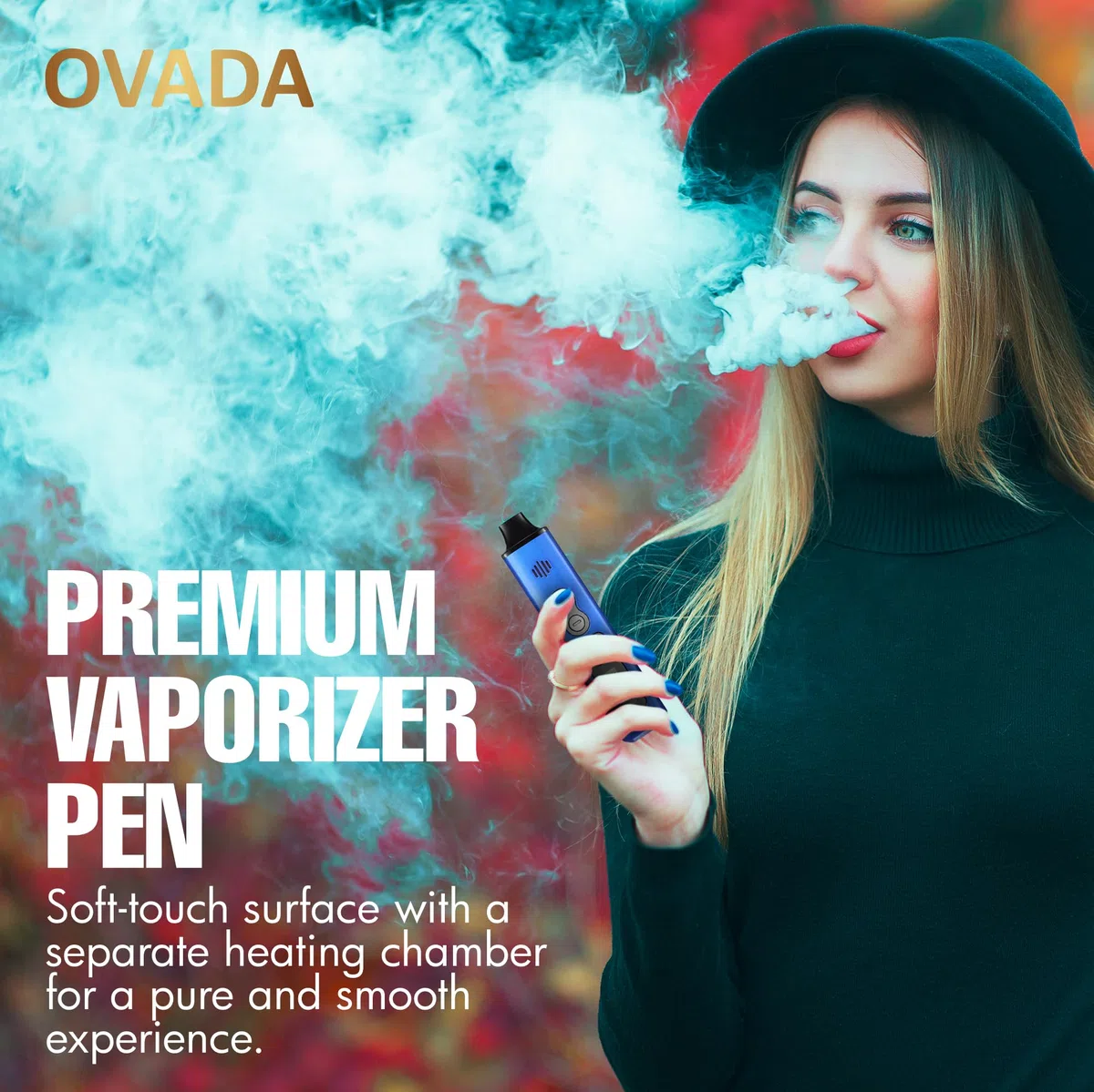 OVADA Kit vaporizzatore con schermo, controllo della temperatura, asciugatura a vapore, maneggevole, portatile, ampio intervallo di temperatura, ricarica rapida in ceramica, erbe aromatiche al vapore