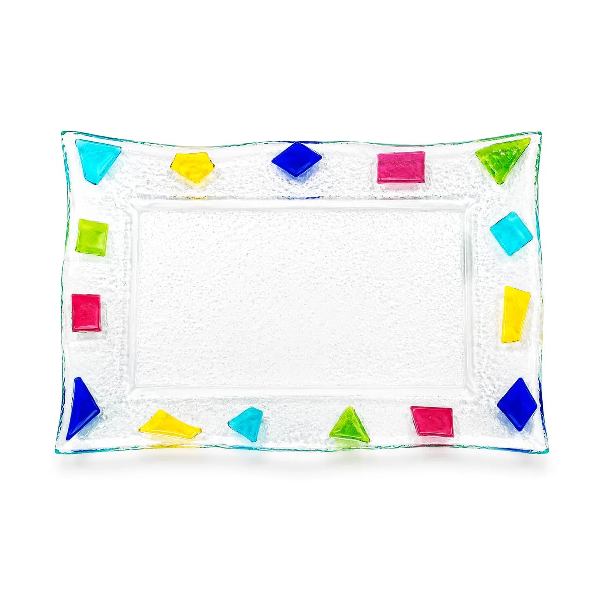 Sospiri Venezia Vassoio Decorativo in Vetro Artistico per Arredo Casa e Tavola - Centrotavola Moderno Design Veneziano, Idea Regalo 30x20x3 cm